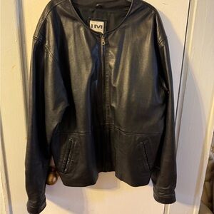 International Male (IM) Waist Length 100% Leather Jacket -Black